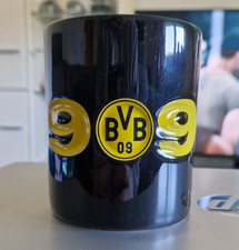 BVB Borussia Dortmund Tasse 1909 schwarz Logo Prägung Kaffee Tee