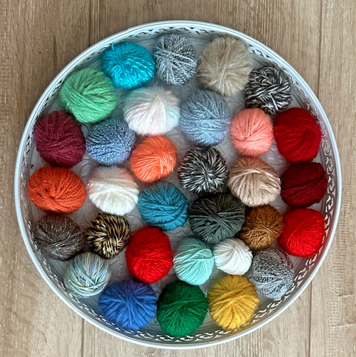Wollreste zum basteln stricken - wollreste,