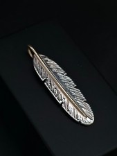 Anhänger 925 Silber elegant Zeitlos 333 Gelbgold 8 Karat Feder Handarbeit