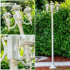 Kandelaber weiss Gold Aussen Steh Leuchten Wege Lampen Garten Klarglas Laterne