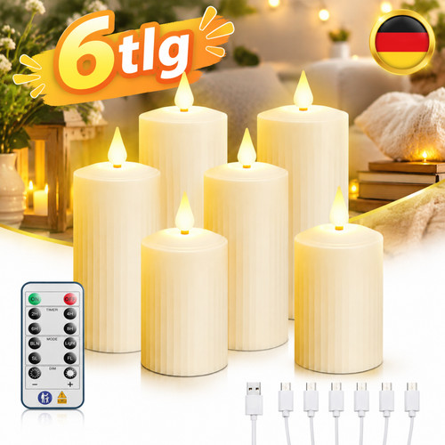 6er set led kerzen - set,