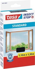 Tesa Insect Stop Fliegengitter Fenster Insektenschutz Anthrazit 110 x 130 cm