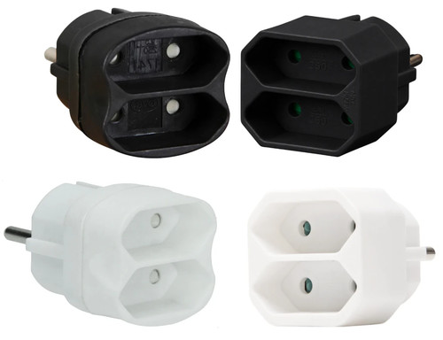 Fach steckdosenadapter euro - 2-fach,