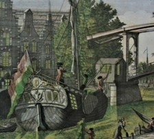 Jean Benoit WINCKLER, XVIII CoL Stich c 1760: MELCKBRUGG DER SPAARNE IN HAARLE​M