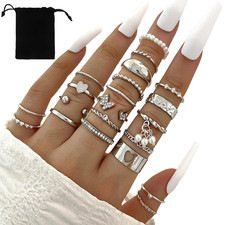 21 Stück Silber Ring Set Für