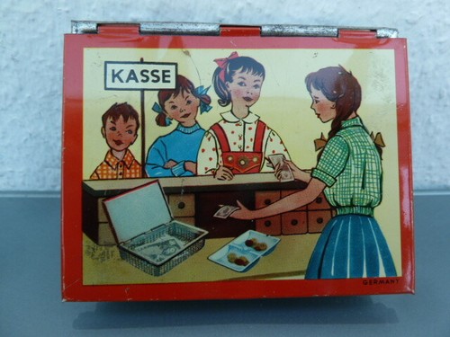 Kassa aus blech spielgeld - kassa,