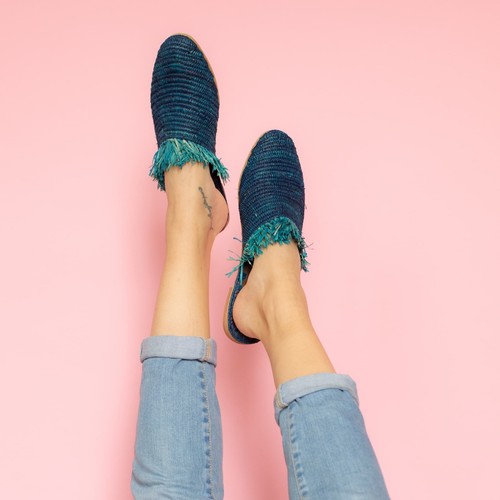 Raffia slipper damen - slipper,