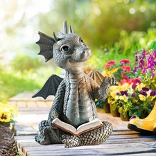 Drachenstatue Dinosaurier Gartenfiguren Yoga Zimmer Skulptur Tisch