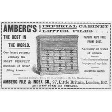 AMBERG File & Index Co - Edwardian Advertisement 1902