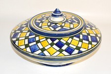 Deckeldose Topf Vase orientalisch Keramik Marokko Handarbeit signiert