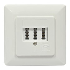 Telefon Dose TAE Anschlußdose Telefondose 3-Fach Untrzputz NFF Fax Weiß