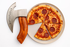Handgemachte Wikinger Pizzaschneider Axt Damast Ulu Messer Slicer Chef Axt Beil