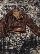 Alte Lederjacke Motorrad 50er60er  antik vintage  patina Männer Frauen Kinder 