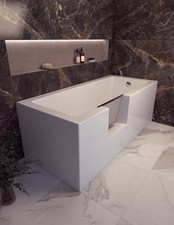 Duschbadewanne Uppsala Easy, Badewanne mit Tür links 160x70, 170x75, 180x80 cm