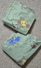 2 x Spannbettlaken grün gemustert Baumwolle 