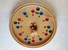 Holzkreiselspiel mit Holzkreisel und 12 Kugeln - Ø 24 cm