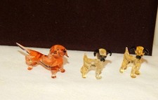 3 alte LAUSCHA Glasfiguren-