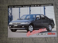Peugeot 405 MI 16 Collection SUI Prospekt Sheet Brochure D/F/I selten rare