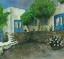 K.-H. Meyer (20/21) schickes Aquarell 2007 -  SPANIEN - FINKA MIT BEGRÜNTEM HOF