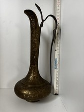 orientalische Messingkanne / Vase handgraviert, 28cm  florales Muster, Indien