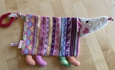 Käthe Kruse  Schmusetuch Maus Smila Snor gestrickt bunt  35x20 cm - wie neu ! 