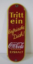 Antikes Emaile Tür Schild Coca - Cola vor 1945