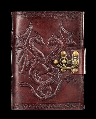 Leder notizbuch mit drachen - notizbuch,