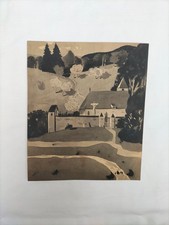 Original Aquarell, Unikat,  Landschaft, Kirche