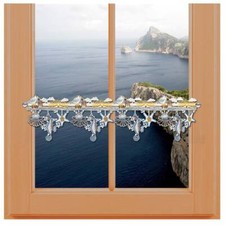 Feenhaus-Spitzengardine Sonnenaufgang am Meer Plauener Spitze 18 cm hoch