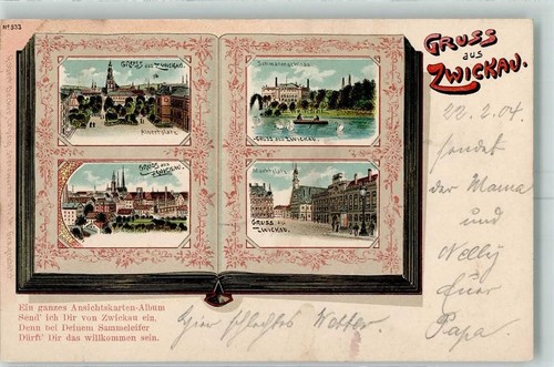 O9500 zwickau postkarten album - postkarten,