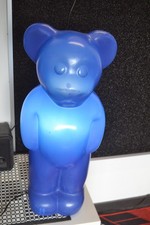 Lampe,Steh/Nachtlampe,LUMIBÄR,Elmar Flötotto-DESIGNLAMPE Bär stehend BLAU ,Retro