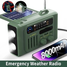 Kurbelradio Solar Koffer-Radio Lampe Notfall Power Bank USB Ladegerät 8000 mAh