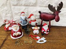 11 weihnachts Figuren Dekofiguren Baumschmuck Messing/Porzellan/Metall/Holz