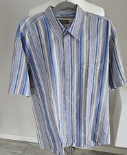 Herren-Hemd -" MC Panthon" - 43/44 XL - Gestreift- Blau/Bunt -
