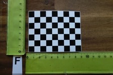 Alter Aufkleber Automobil Motorrad Flagge Banner Schach Quadrate (keine Ahnung)