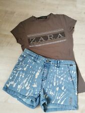 Nikita Hotpants Hellblau Jeans XS 34 Marke Neu Shirt Glitzer SET