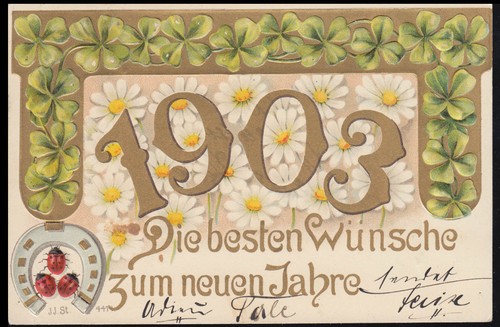 Präge neujahr vergoldete - neujahr:,