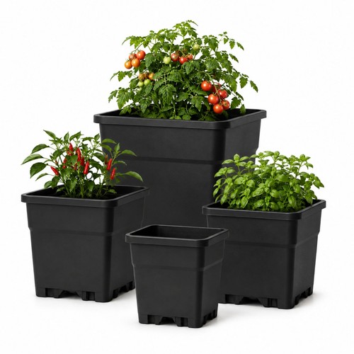 Blumentopf eckig schwarz für - blumentopf,