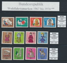 BUND Wohlfahrtsmarken 1967 bis 1970 postfrisch