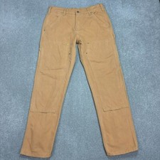 Carhartt Hose Erwachsene 34 x 30 hellbraun Doppelknie Arbeitskleidung Zimmerm...