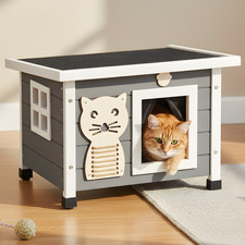 Katzenhaus Outdoor mit Plüschmaus Wetterfest Katzenhöhle Katzen Haus Bett Hütte