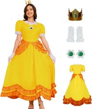 AYYOHON Prinzessin Pfirsich Kostüm Damen 2023 Superbrüder Cosplay Kleid 3XL ✅
