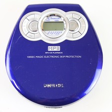Tragbarer CD Player Philips EXP2301/00 Blau Silber MP3 Gebraucht Funktionsfähig