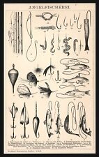 Druck anno 1896 - Angeln Rute