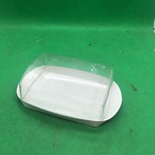 Butterdose aus Kunststoff mit durchsichtigem Deckel Küche Backen Retro Vintage