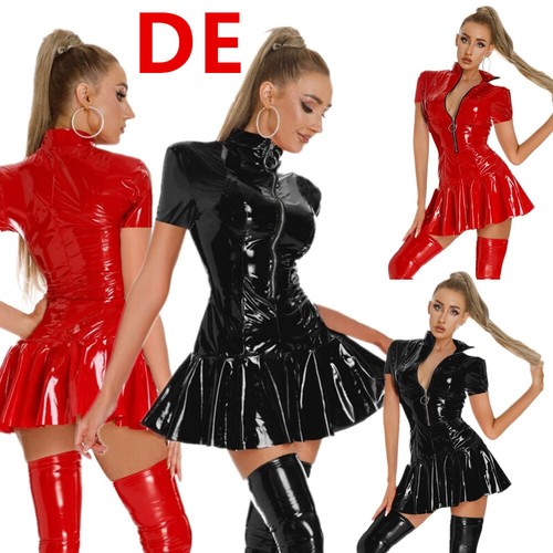 Damen lackleder kleid mit - de,