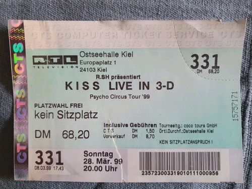 Kiss alte konzertkarte - kiss,