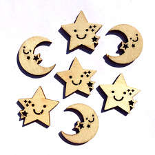 20 Holz Mond und Sterne