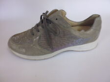 SCHUHE SCHNÜRSCHUHE SLIPPER SEMLER Gr. 10 ( 44,5 ) Weite H LEDER grau gold