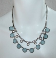 NEU Ausgefallene Kette Modeschmuck 2 Layer Halskette silber längenverstellbar